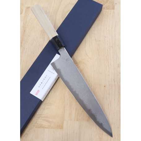 Japanese Chef Gyuto Knife - SAKAI KIKUMORI - Kikuzuki Uzu Series - Damascus Aogami1 - Sizes: 21 / 24 cm