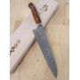 Japanese Chef Gyuto Knife - TAKESHI SAJI - Stainless Damascus R2 Steel black finish - Ironwood Handle - Size: 18/21/24cm