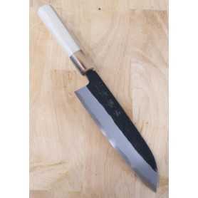 Japanese Santoku knife - SUISIN - Black series by Kenji Togashi - Shirogami2 - Size:18cm