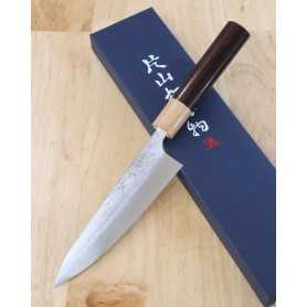 Japanese petty knife - YUTA KATAYAMA - Damascus VG-10 - Rosewood handle - Size:14cm