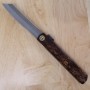 Switchblade - HIGONOKAMI - Leather Coated Handle - Blue Steel - Size: 90mm