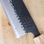 Japanese Nakiri Knife - MIURA - Aogami super - Black Finish - morado - Size: 17cm