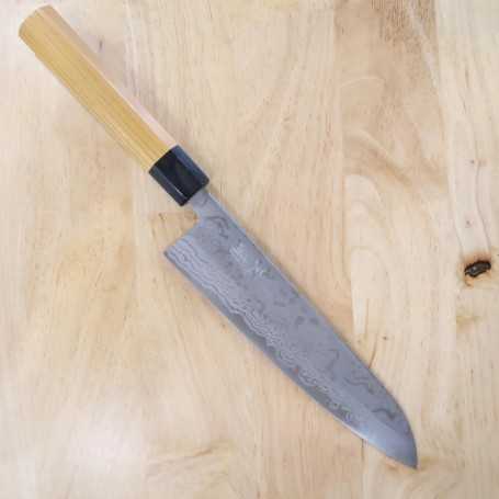 Japanisches Koch-Gyutomesser - MIURA - Carbon Blue Steel No.2 - Ginryu Damaskus Serie - Größe: 21cm