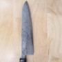 Japanisches Koch-Gyutomesser - MIURA - Carbon Blue Steel No.2 - Ginryu Damaskus Serie - Größe: 21cm