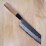 Japanisches Kiritsuke Nakiri Messer - NIGARA - Kurouchi Tsutime - Super Bule Stahl - Größe: 17cm
