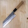 Japanisches Kiritsuke Nakiri Messer - NIGARA - Kurouchi Tsutime - Super Bule Stahl - Größe: 17cm