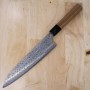 Japanischer Küchenchef Gyuto Messer - NIGARA - Anmon SPG2 Damast - Größe: 24CM