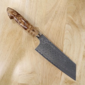 Japanische nakiri kiritsuke Messer - NIGARA - Anmon SG2 Damast - Custom Griff- Größe: 18cm