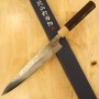 Japanisches Slicer Sujibiki Messer - YUTA KATAYAMA - Damast VG-10 - Rosenholzgriff - Größe:24/27cm