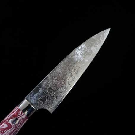 Takeshi Saji R-2 Diamond Damascus Steak Knife (WhiteTurquoise Handle)