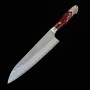 Japanisches Messer - Küchenchef gyuto NIGARA - Migaki Tsuchime - Custom Griff - SG2 - Größe: 21cm