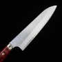 Japanisches Messer - Küchenchef gyuto NIGARA - Migaki Tsuchime - Custom Griff - SG2 - Größe: 21cm