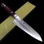 Japanisches Santokumesser - SUISIN - Schweden Inox - Premium Weinrot und schwarzes Micarta - Größe: 18cm