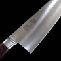 Japanisches Santokumesser - SUISIN - Schweden Inox - Premium Weinrot und schwarzes Micarta - Größe: 18cm