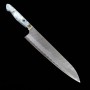 Japanisches Messer - Küchenchef gyuto NIGARA - Migaki Tsuchime - Custom Griff - SG2 - Größe: 24cm