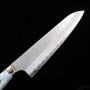 Japanisches Messer - Küchenchef gyuto NIGARA - Migaki Tsuchime - Custom Griff - SG2 - Größe: 24cm