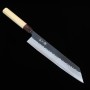 Japanisches Kiritsuke Gyuto Messer - MIURA - Aogami Super - Schwarzes Finish - Zelkova Griff - Größe: 24cm