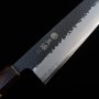 Japanisches Kiritsuke Gyuto Messer - MIURA - Aogami Super - Schwarzes Finish - Zelkova Griff - Größe: 24cm