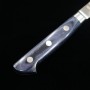 Japanisches Kiritsuke Petty Knife - MIURA KNIVES - 10A rostfrei - Hammered Damascus Series - Blauer Griff - Größe:14.5cm