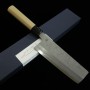 Japanisches Nakiri-Messer - SAKAI KIKUMORI - Kikuzuki Nashi Serie - Shirogami 2 - Größe:18cm