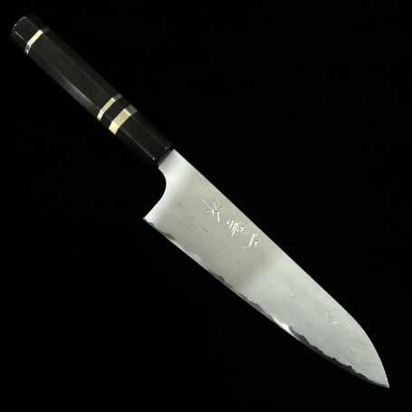 Japanisches Gyuto Messer - NIGARA - Damast - Aogami 2 - Ebenholzgriff - Größe:21cm
