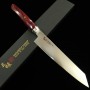 Japanese Kiritsuke Knife - ZANMAI - Revolution Serie - Decagonal Red Handle - SG2 Steel - Size: 23cm
