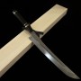 Japanisches Honyaki Sakimaru Yanagiba-Messer - NIGARA - Weißer Stahl Nr.1 - Ebenholzgriff - Größe 30cm