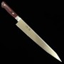 Japanische Slicer Sujihiki Messer - SUISIN - Schweden Inox - Premium Weinrot Micarta - Größen: 24 / 27cm