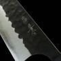 Japanisches Bunka-Messer - MASAKAGE - Carbon Blue Super - schwarz mit kleinen Steinen bearbeitet - Größe: 17cm