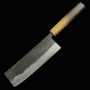 Japanisches Nakiri-Messer - MIYAZAKI KAJIYA - Tsubaki - Aogami No2. -Weicheisenplattierung - Black finish - Größe:18cm