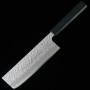 Japanischer Nakiri messer - MIURA - Carbon weißer stahl Nr.1 - Hammerschlag - Größe : 16.5cm