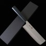 Japanischer Nakiri messer - MIURA - Carbon weißer stahl Nr.1 - Hammerschlag - Größe : 16.5cm