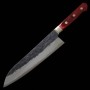 Japanischer Santoku messer - MIURA - Carbon blue stahl super - Schwarzes Nashiji Finish - Größe: 18cm