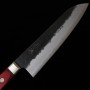 Japanischer Santoku messer - MIURA - Carbon blue stahl super - Schwarzes Nashiji Finish - Größe: 18cm