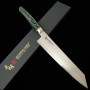 Japanese Kiritsuke Knife - ZANMAI - Revolution Serie - Decagonal Green Handle - SPG2 Steel - Size: 23cm