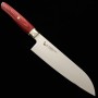 Japanese Santoku Knife - ZANMAI - Revolution Serie - Decagonal Red Handle - SG2 Steel - Size: 18cm