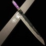 Japanese Sujihiki knife - KISUKE MANAKA -【ENN】 Blue Carbon Steel - Black Damascus Finish - CustomHandle - Size: 27cm
