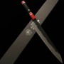 Japanese Sujihiki Knife - KISUKE MANAKA - 【ENN】Blue Carbon Steel - Black Damascus Finish - Size: 27cm