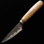 Japanese Petty Knife - KANIMAN KAJI KOUBOU Leaf Spring CarbonSteel - Black Finish - Size:9cm