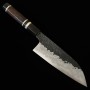 Japanischer Santoku messer - MANAKA KISUKE - Enn Serie - Carbon blauer stahl Nr.1 - Damast - Kurouchi - Größe : 16.5cm