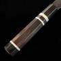 Japanese Santoku Knife - KISUKE【ENN】‐MANAKA - Blue Carbon Steel No.1 - Black Damascus Finish - Ebony Wood Handle - size: 16.5cm