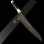 Japanese Chef Knife Gyuto - MANAKA - KISUKE【KOKUENN】- Blue Carbon Steel No.1 - Damascus - Custom Handle Blue - size: 30cm