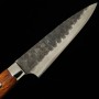 Japanese Petty Knife - SAJI TAKESHI - Super Blue Carbon Steel - Tuchime Black Finish - Iron Wood Handle - size: 15cm