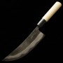 Japanisches Grillmesser Nikukiri - MIYAZAKI KAJIYA - Carbon blauer stahl Nr.2 - Damast - Kurouchi - Größe : 18cm