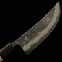 Japanisches Grillmesser Nikukiri - MIYAZAKI KAJIYA - Carbon blauer stahl Nr.2 - Damast - Kurouchi - Größe : 18cm