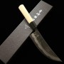 Japanisches Grillmesser Nikukiri - MIYAZAKI KAJIYA - Carbon blauer stahl Nr.2 - Damast - Kurouchi - Größe : 18cm