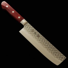 Japanese Nakiri Knife - SUISIN - Damascus Wine Serie - Size: 16.5cm