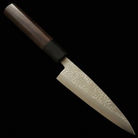 Japanischer Allzweckmesser mit einfacher Abschrägung - MIURA - Edelstahl Ginsan - Hammerschlag - Größe : 12cm