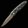 Switchblade - Mcusta - VG-10 - Classic Wave Damascus Blue Micarta S...