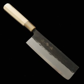 Japanischer Nakiri messer - SUISIN - Kenji Togashi - Carbon weißer stahl Nr.2 - Kurouchi - Größe : 16.5cm